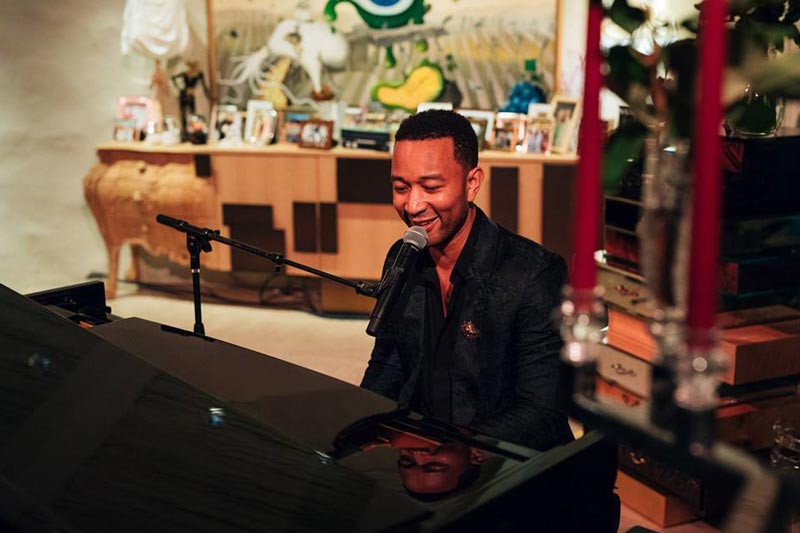 John Legend playing Steinway Piano